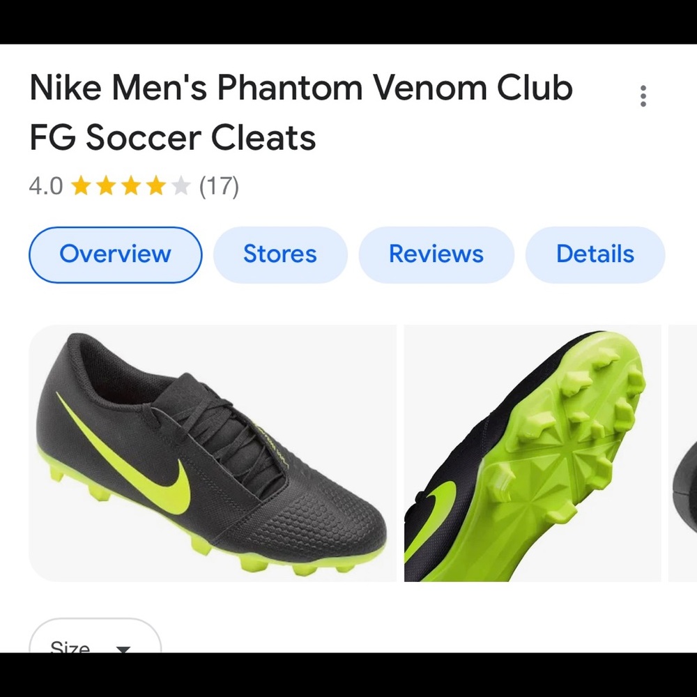 Nike Phantom Venom Club Soccer FG Cleats 10.5